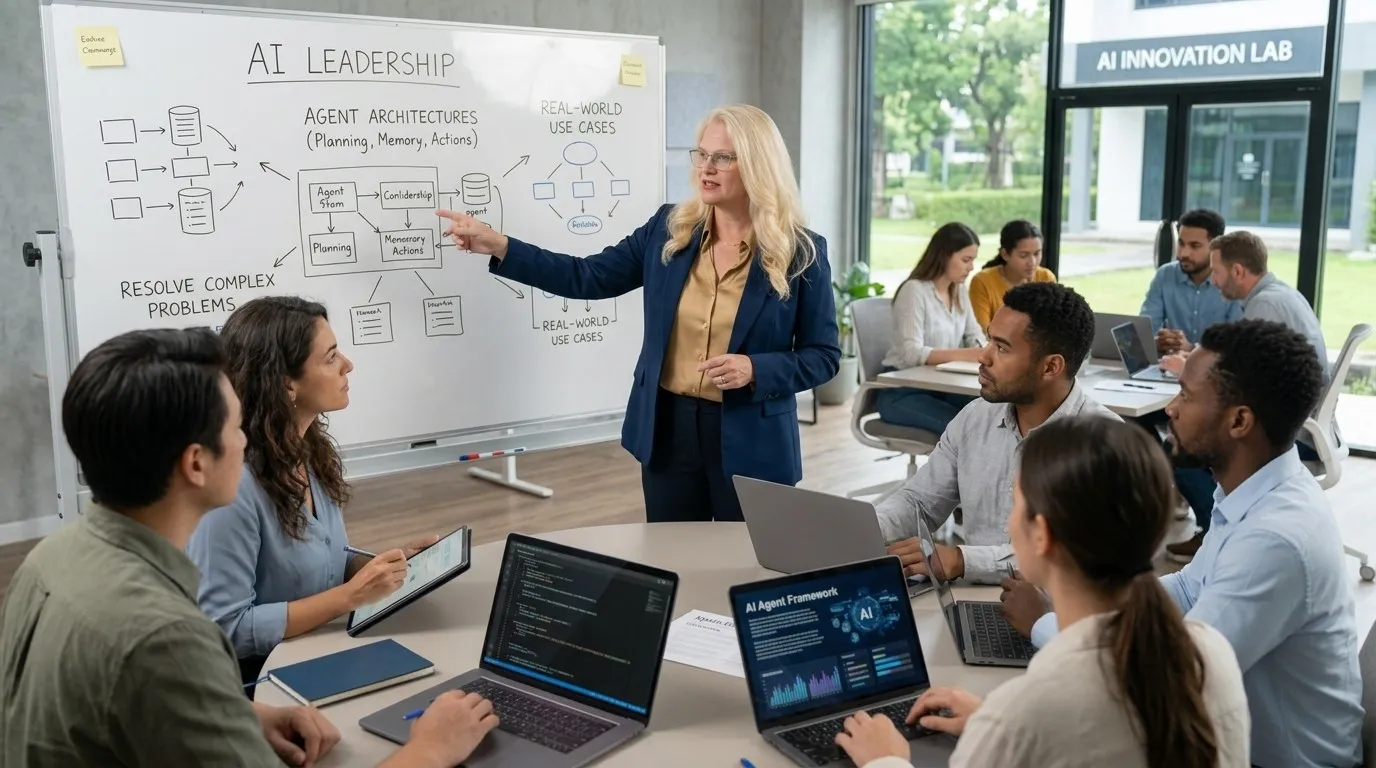 Tirzah Elese leading an AI leadership training session